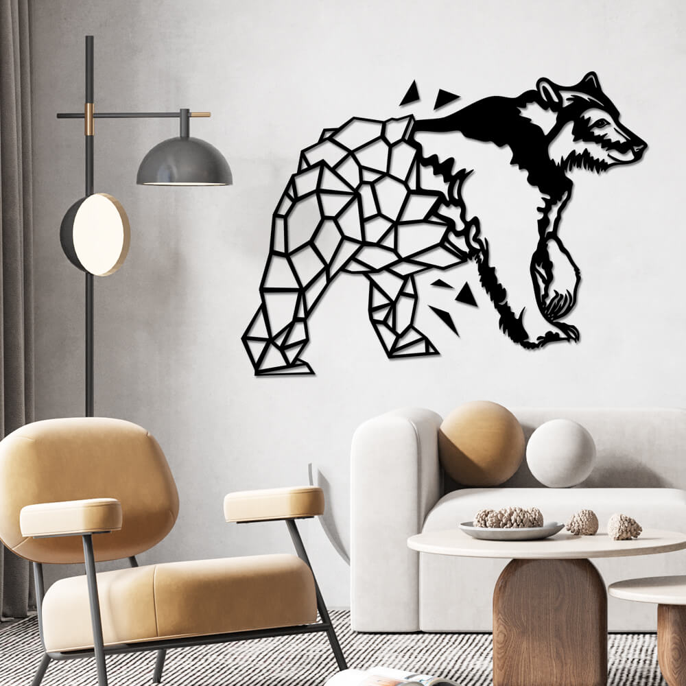 

Панно из дерева Born for Art Poligonal Bear 70х52 см Черное