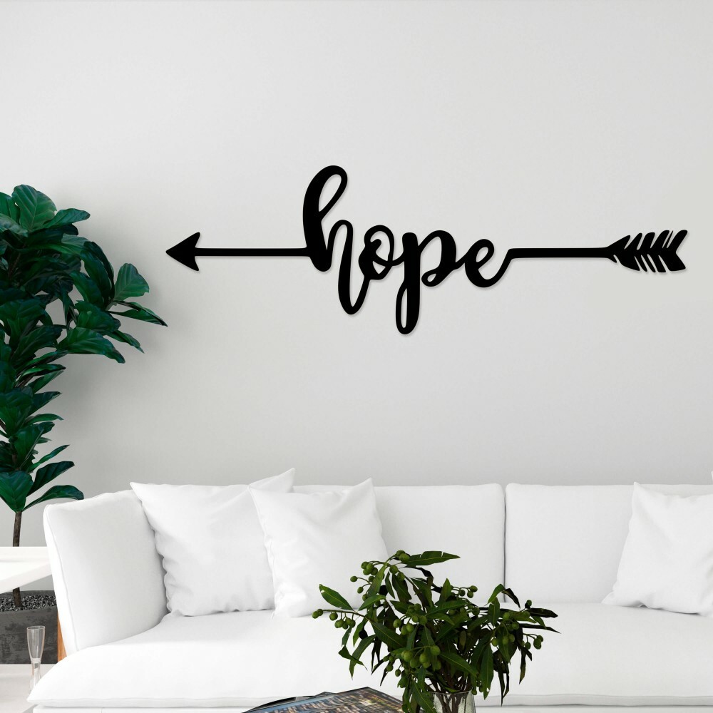 

Панно из дерева Born for Art Hope 70х18 см Черное
