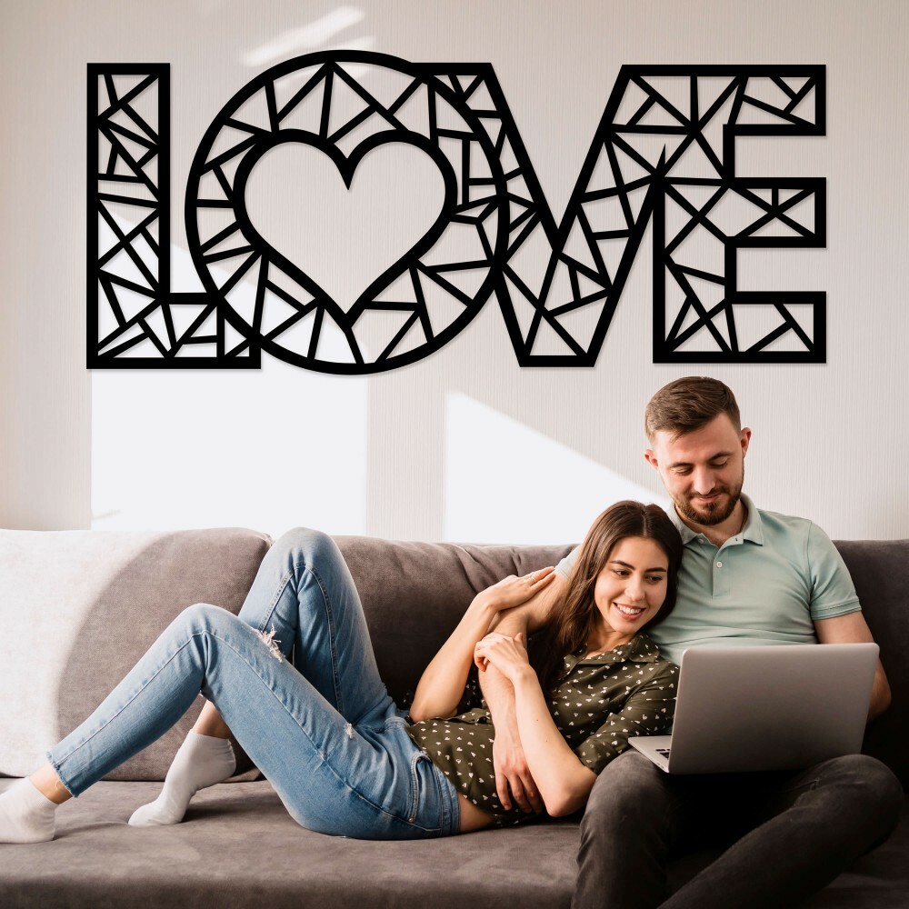

Панно из дерева Born for Art LOVE 115х50 см Черное