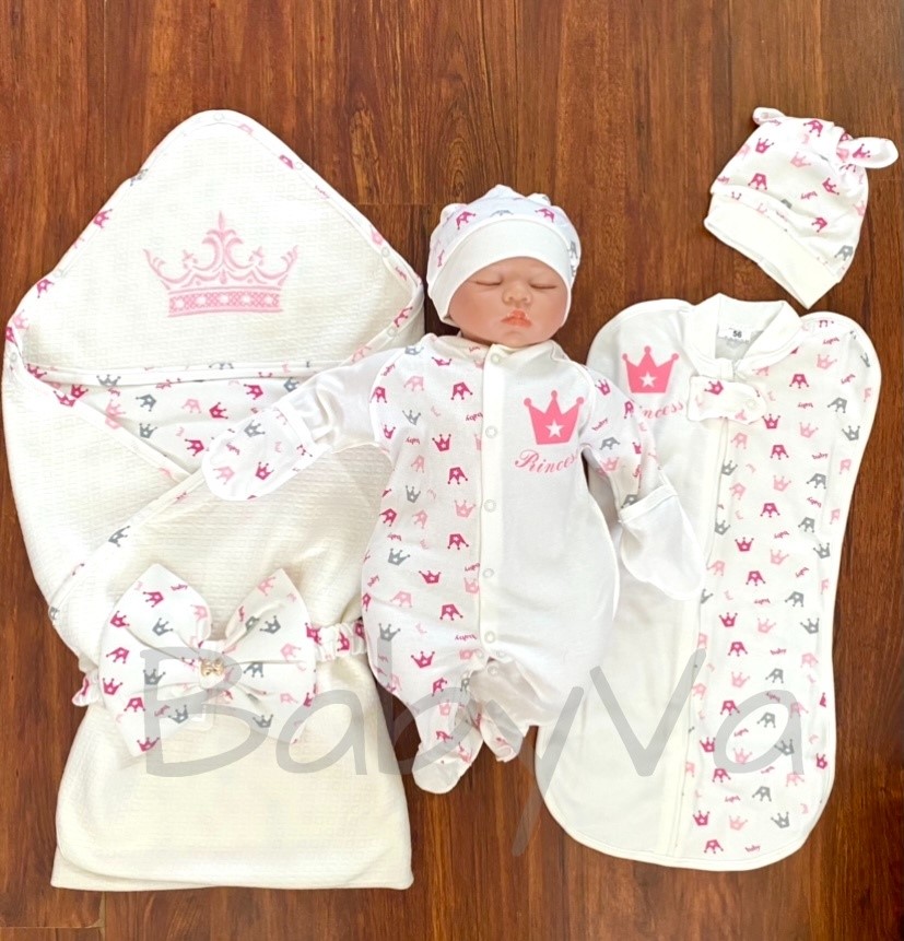 

Набор на выписку из роддома Baby Va 6 предметов Princessa 56 р