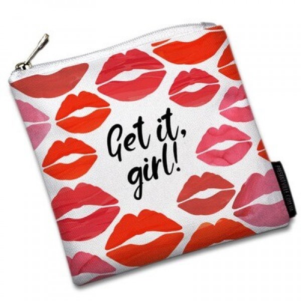 

Косметичка квадратная маленькая "Basic Get it, girl" Present косметичка квадратная с ярким принтом