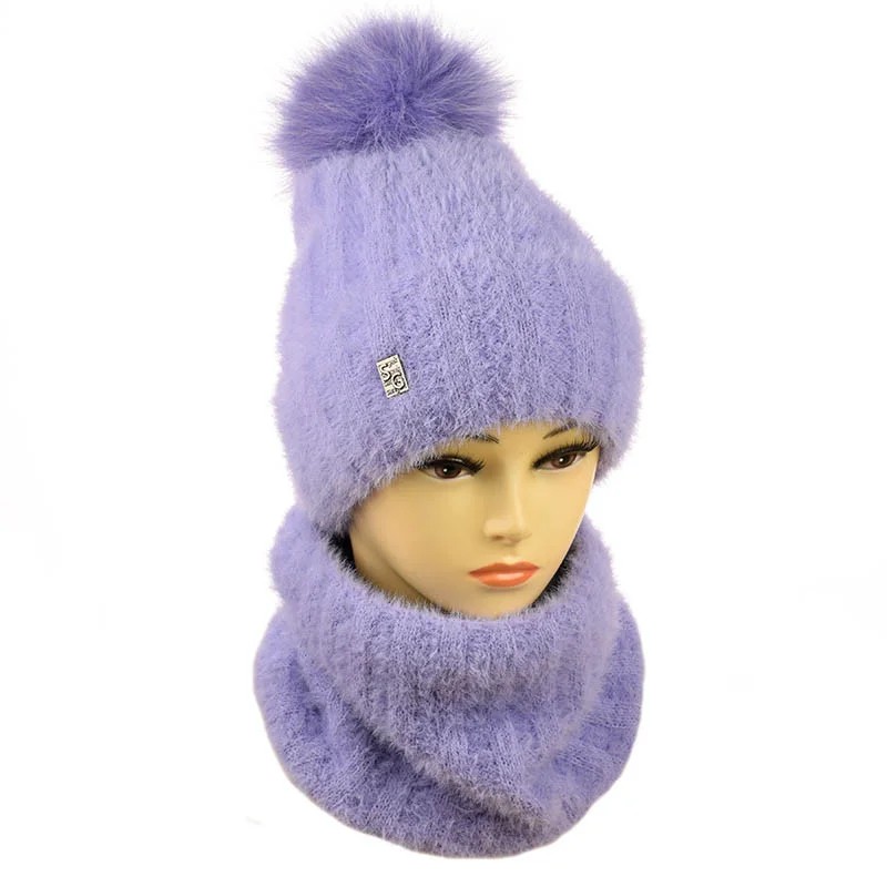 

Женский ангоровый комплект шапка + снуд STD Ukriane (Марго)  Лавандовый, Женский ангоровый комплект шапка + снуд STD Ukriane (Марго) one-size Лавандовый