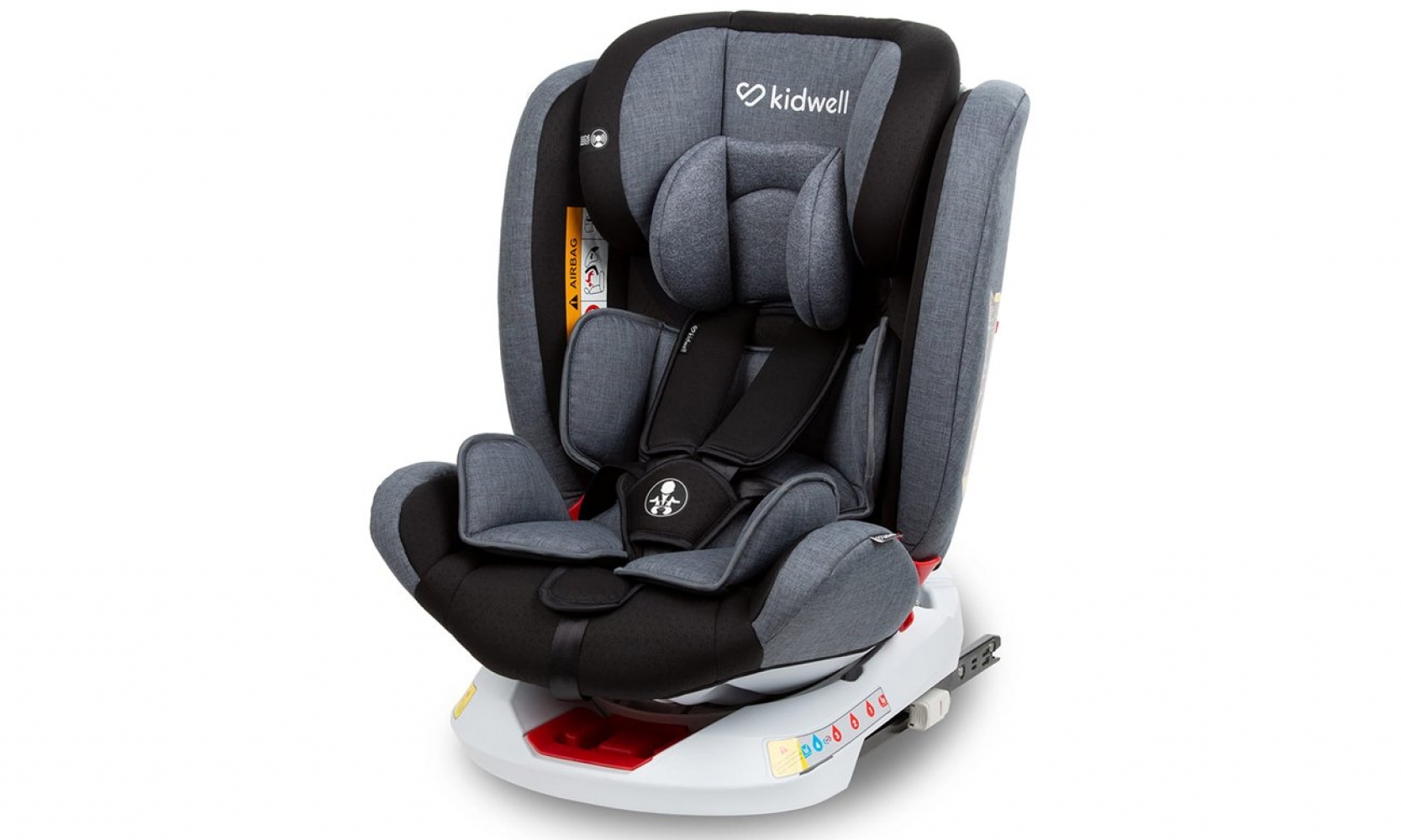 

Детское автокресло Kidwell Orbit Black (02) группа 0123 (0-36 кг) с системой Isofix 4 позиции наклона сидения и поворот на 360 градусов