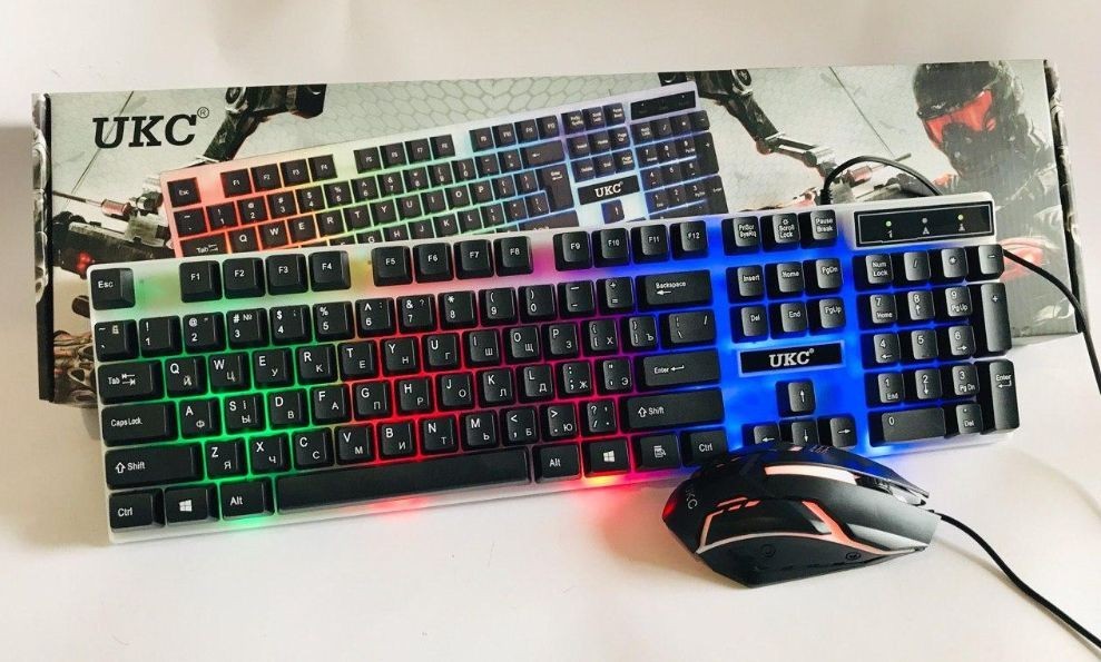 

Клавиатура и мышка с подсветкой игровая проводная UKC Combo Gamer K01