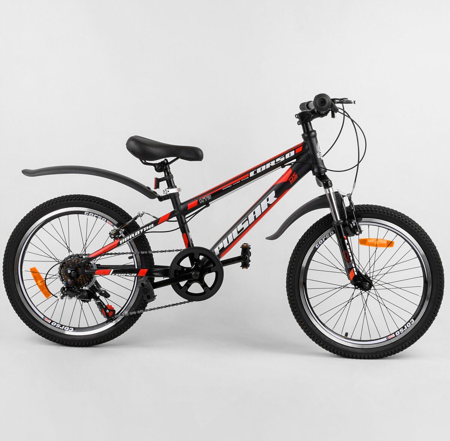 

Велосипед Спортивный CORSO Pulsar 20" 36287 Черно-красный