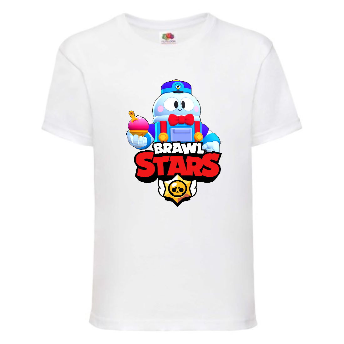 

Футболка детская Brawl Stars Lou (Бравл Старс Лу) белая 164 см