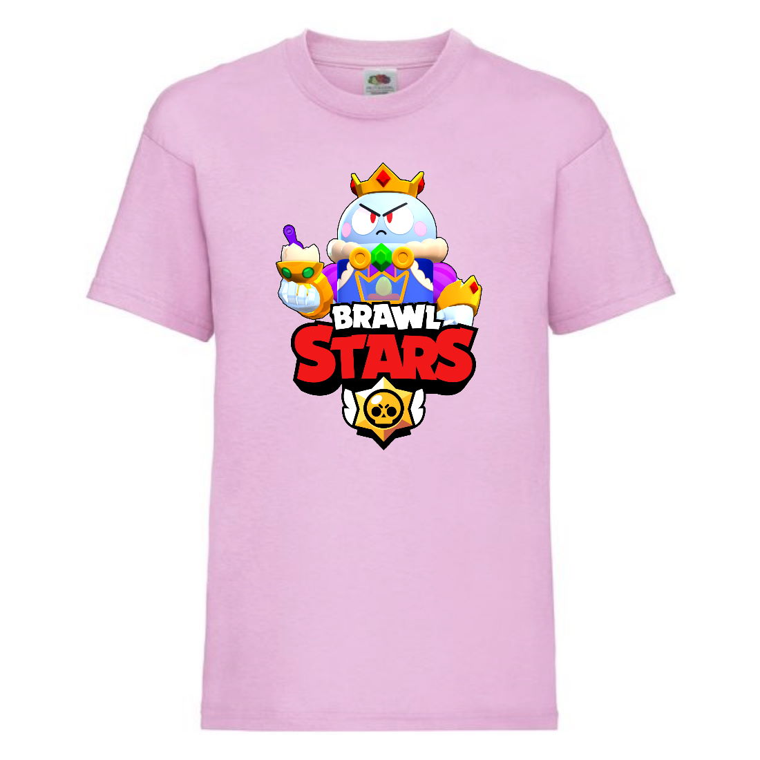 

Футболка детская Brawl Stars Lou King (Бравл Старс Лу Король) розовая 140 см
