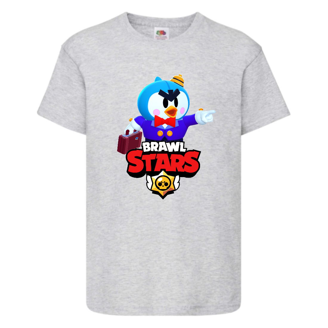 

Футболка детская Brawl Stars Mr. P (Бравл Старс Мистер П) серая 116 см