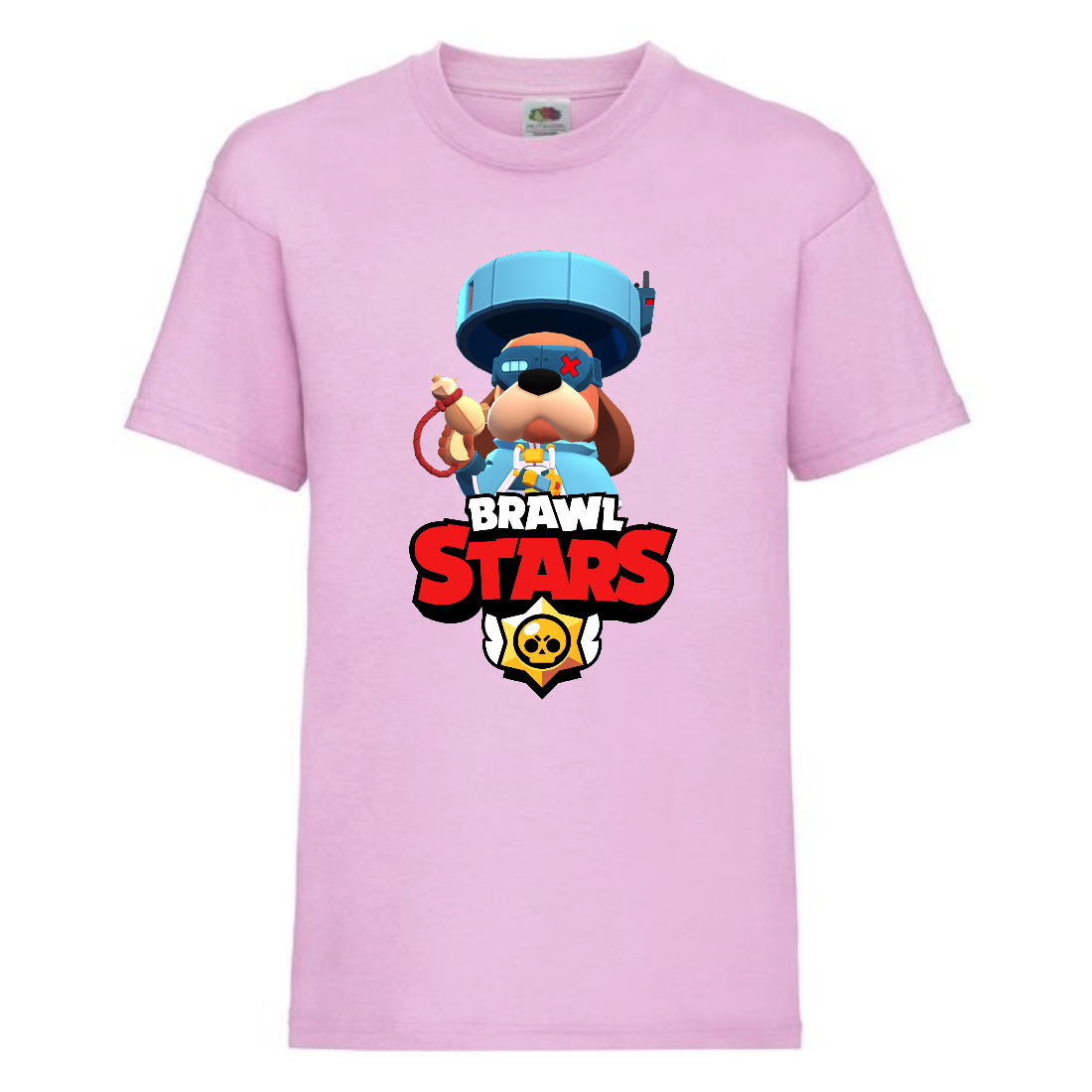 

Футболка детская Brawl Stars Colonel Ruffs 70 lvl (Бравл Старс Генерал Гавс 70 ур) розовая 128 см