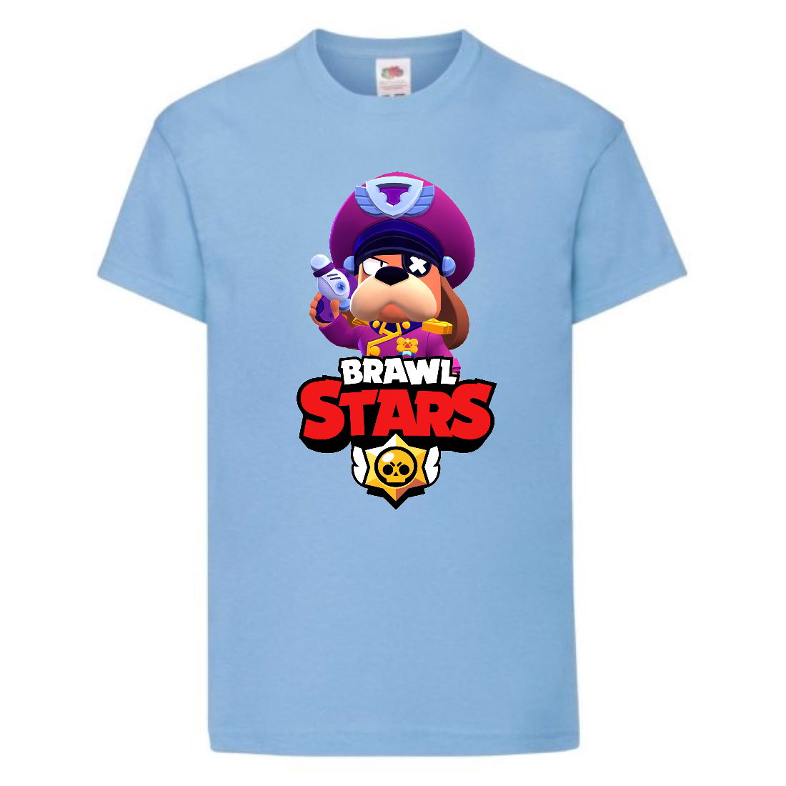 

Футболка детская Brawl Stars Colonel Ruffs (Бравл Старс Генерал Гавс) голубая 164 см