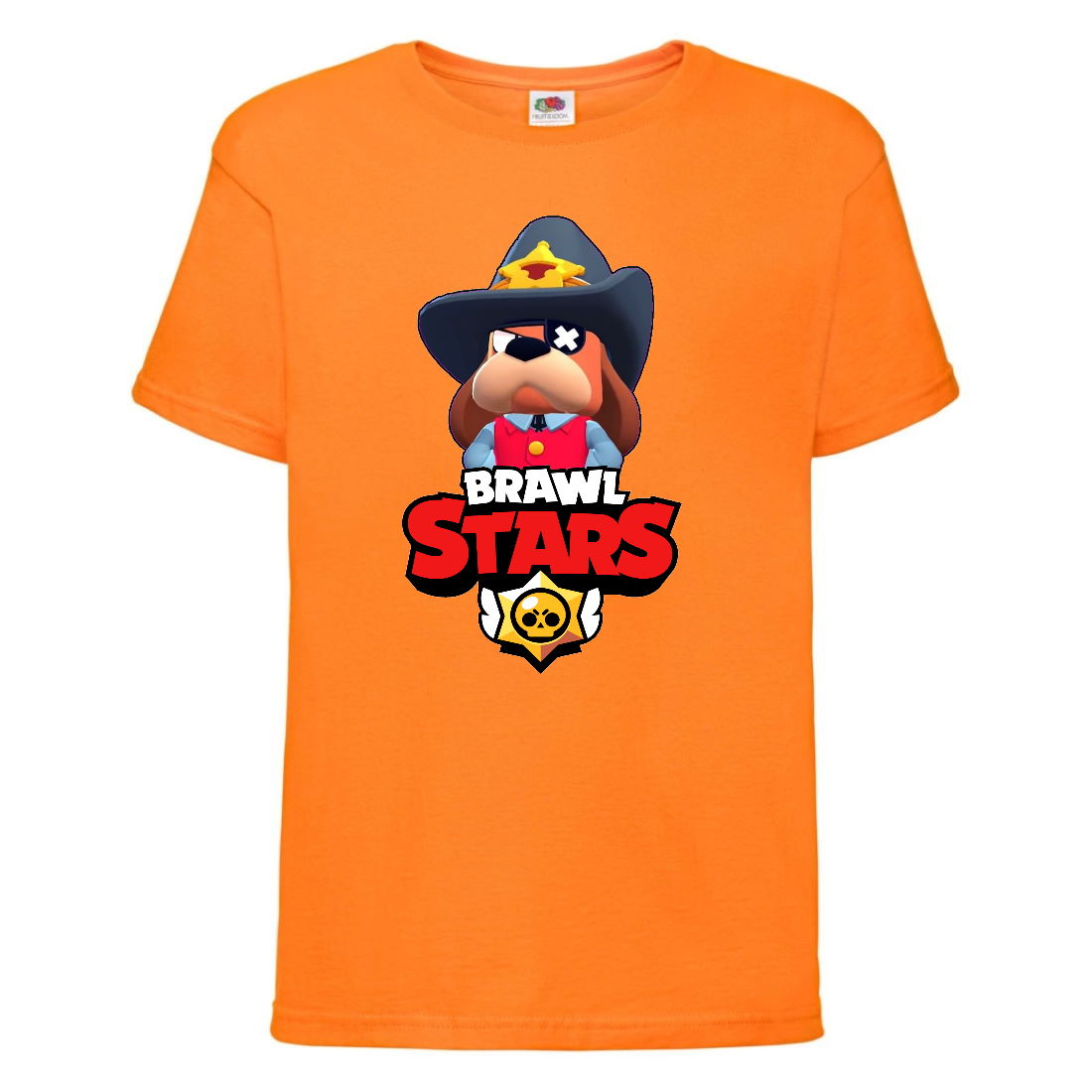 

Футболка детская Brawl Stars Colonel Ruffs Sheriff (Бравл Старс Генерал Гавс Шериф) оранжевая 116 см