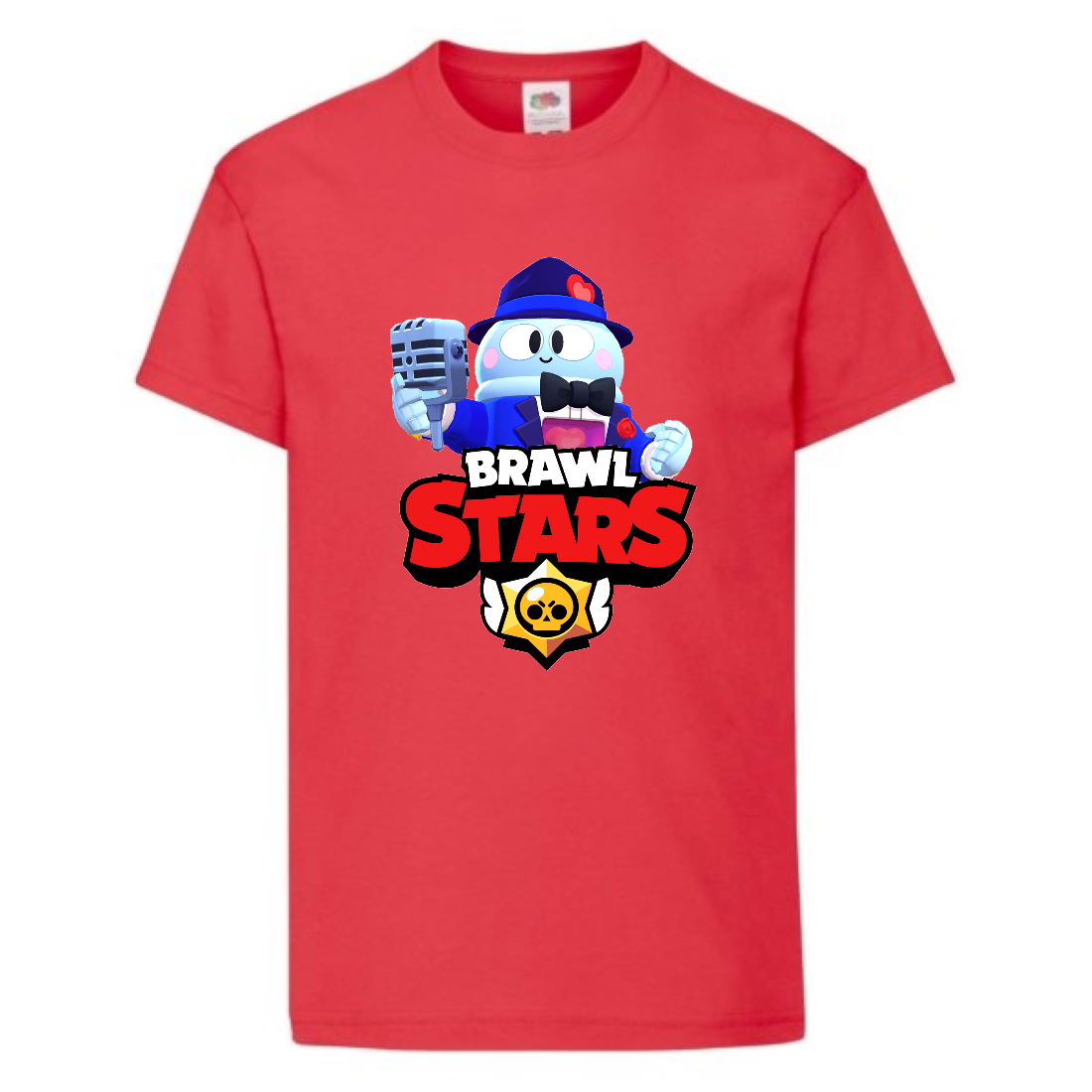 

Футболка детская Brawl Stars Lou Singer (Бравл Старс Лу Певец) красная 128 см