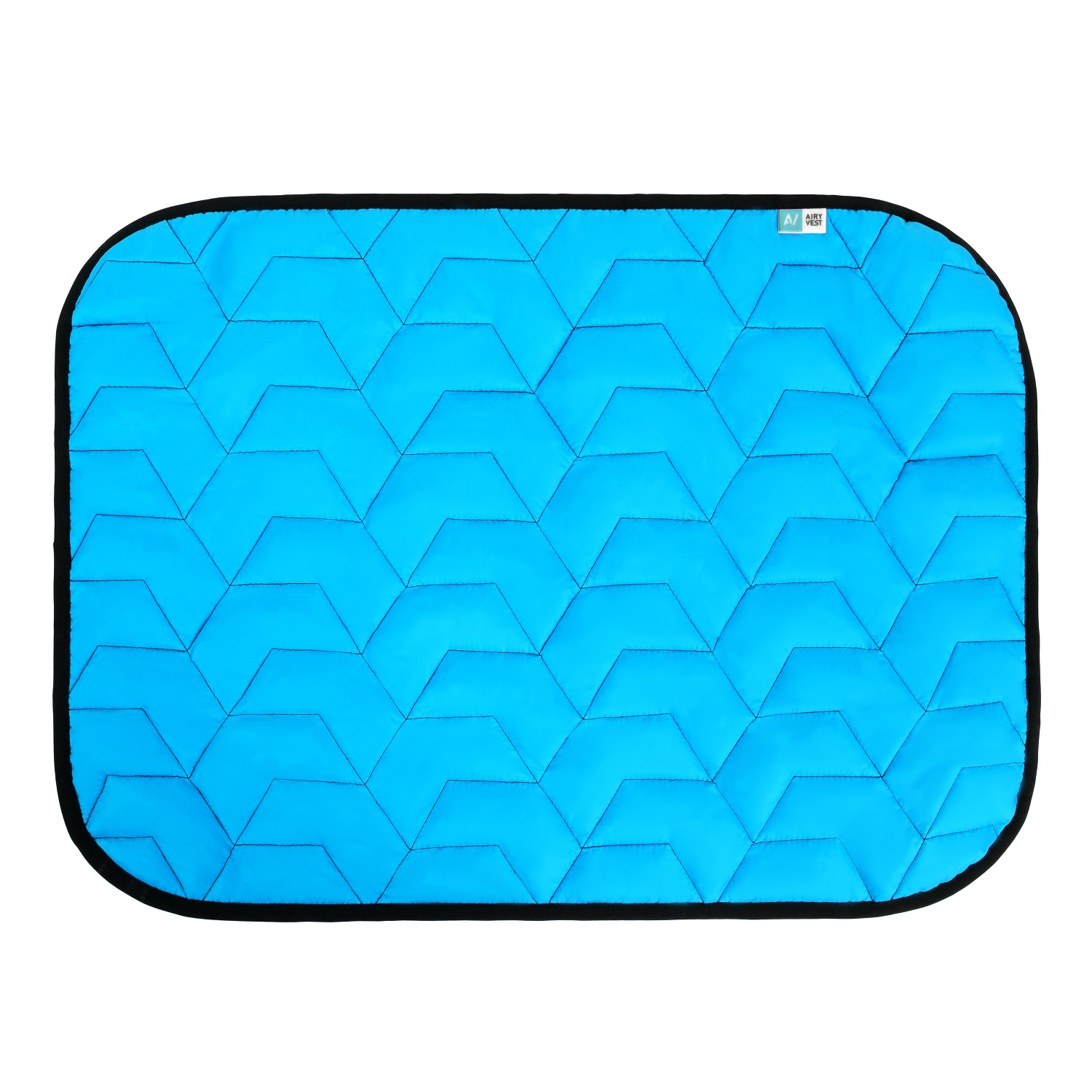 

Подстилка для собак AiryVest размер S, 55х40 см, голубая/черная (0078)