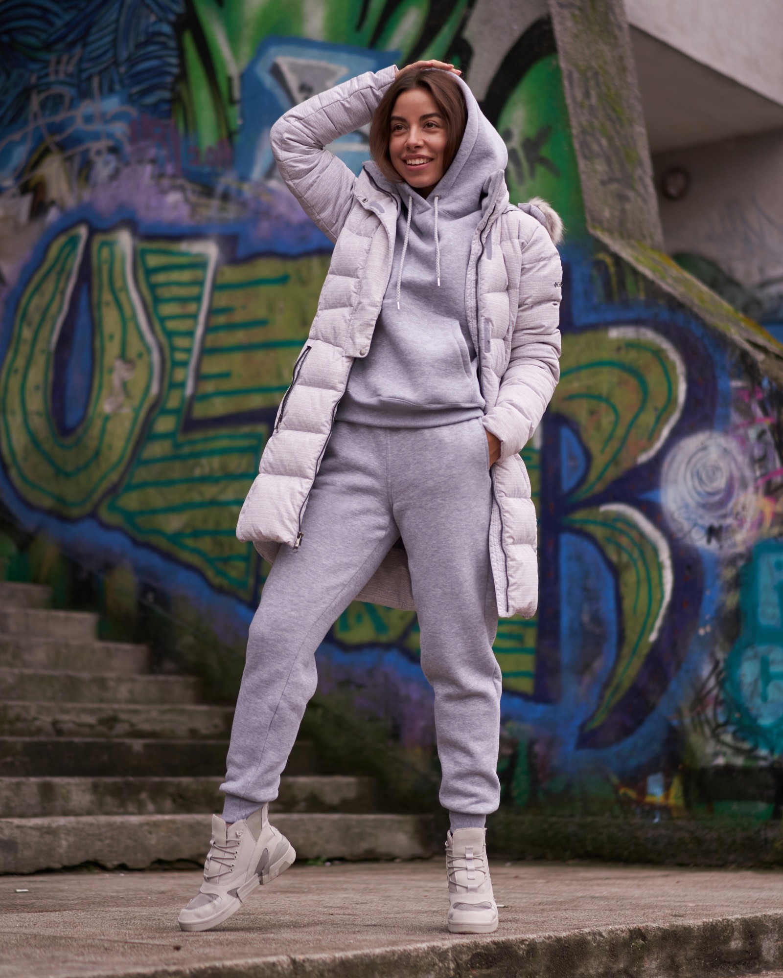 

Спортивный костюм зимний GR8 active wear модель 350-светло-серый-411 размер S