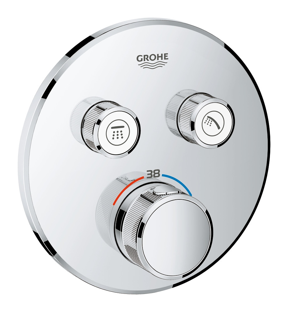 

Термостат Grohe SmartControl для душа внешняя часть на 2 выхода хром 29119000