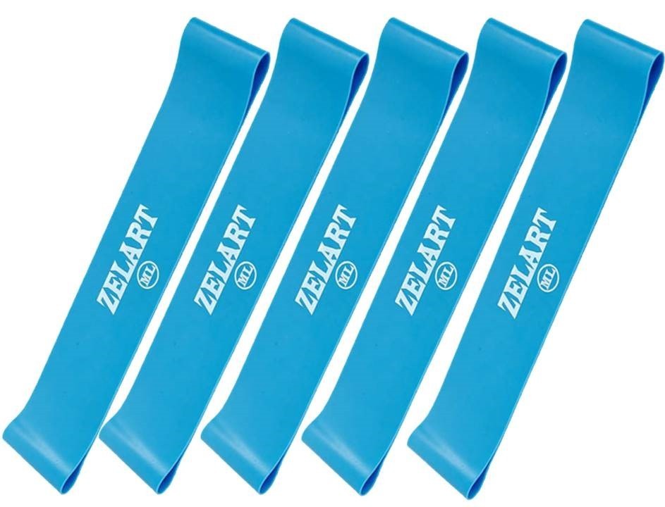 

Эспандер фитнес-резинка Zelart Loop Bands силикон р-р 500x50x0,9мм жесткость ML 5 шт голубой (FI-6410-B)