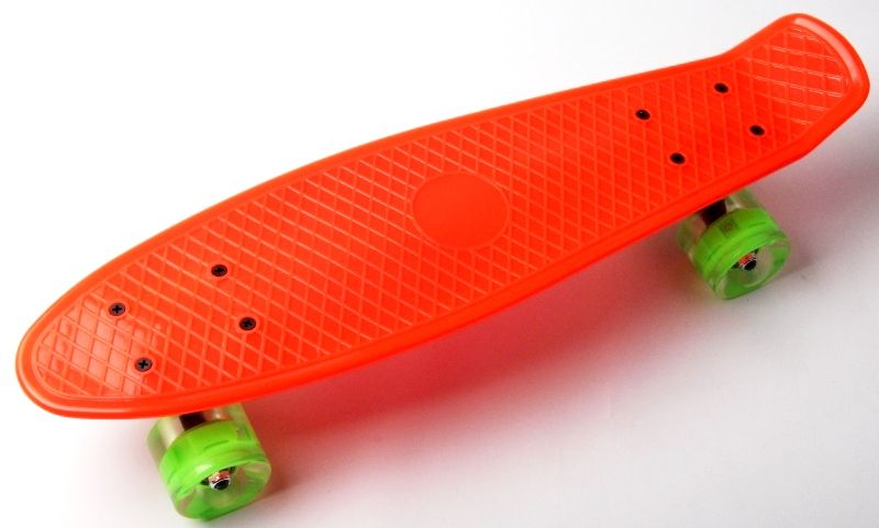 

Скейтборд, Пенни борд Penny Boarde Оранжевый Светящиеся колеса (SD)