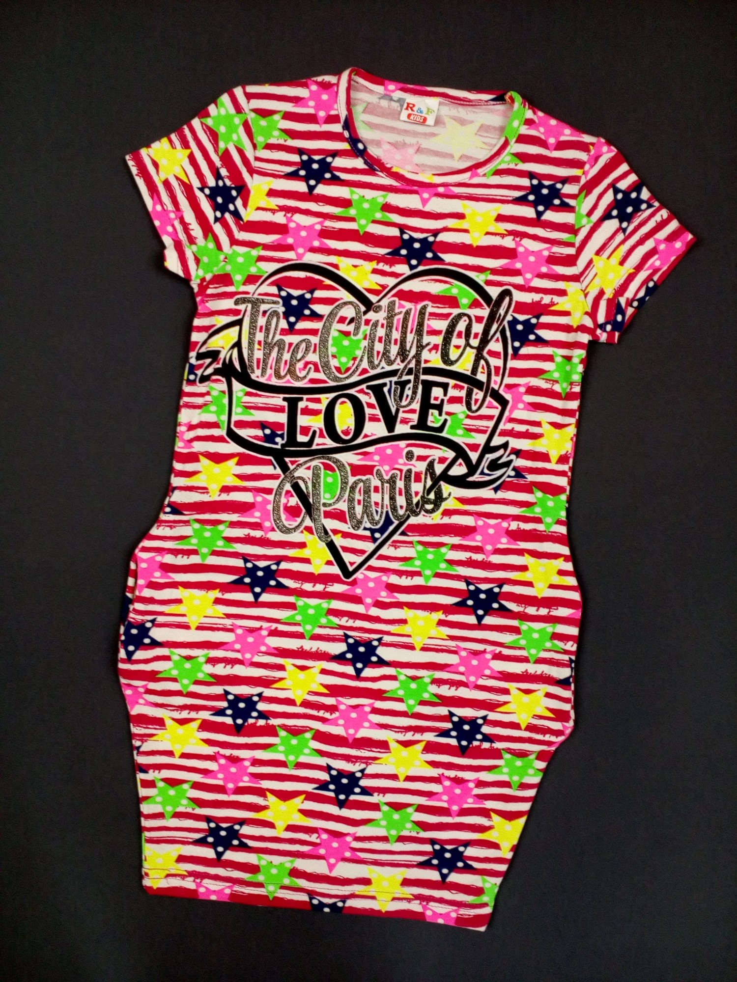 

Платье для девочки RF kids The city of love Paris 128см красное с белым