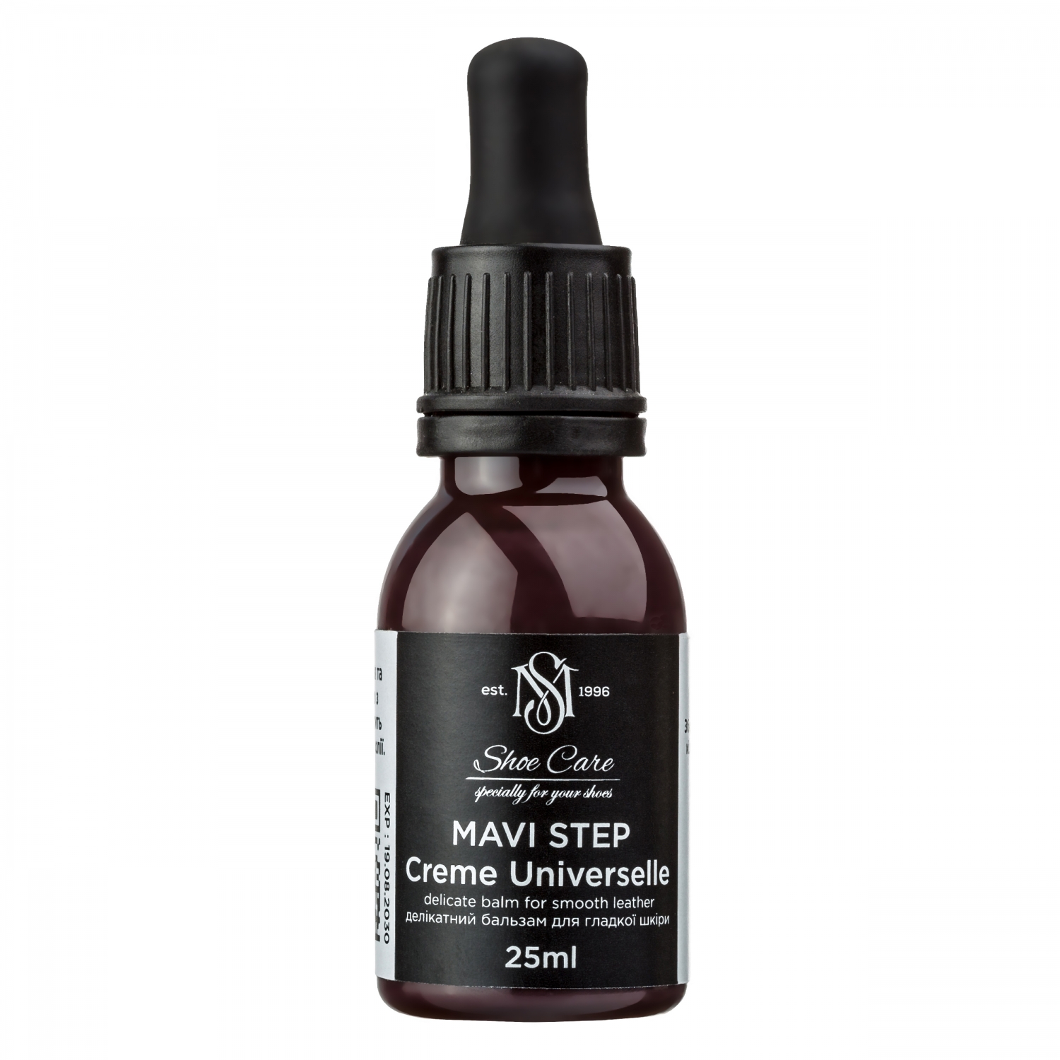 

Бордовый бальзам для обуви MAVI STEP Creme Universelle, 25 мл