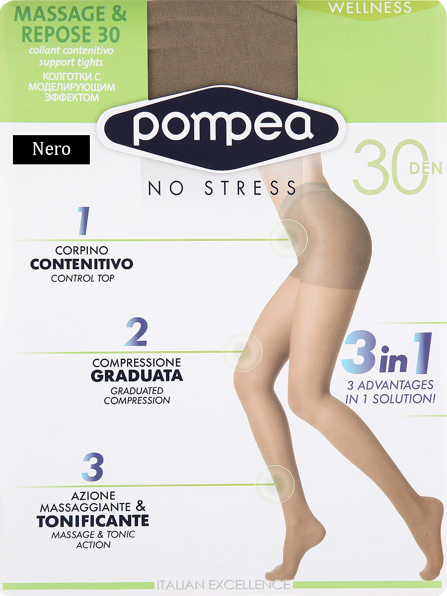 

Колготки Pompea Massage&Repose 30 Den  р Nero, Колготки Pompea Massage&Repose 30 Den 3 р Nero