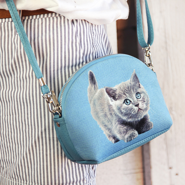

Сумочка маленькая Coquette Серый котенок 18x14x7 см