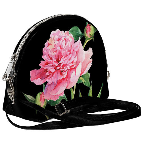 

Сумочка маленькая Coquette Пион на черном фоне 18x14x7 см