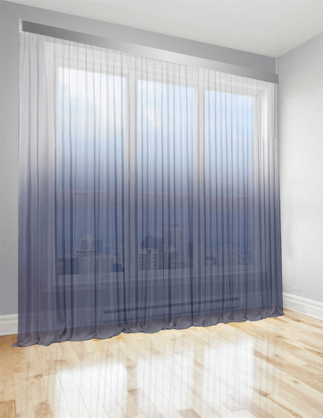 

Тюль Di&Di Градиент Батист прозрачный 400х280 переход от Серо-голубого в Белый