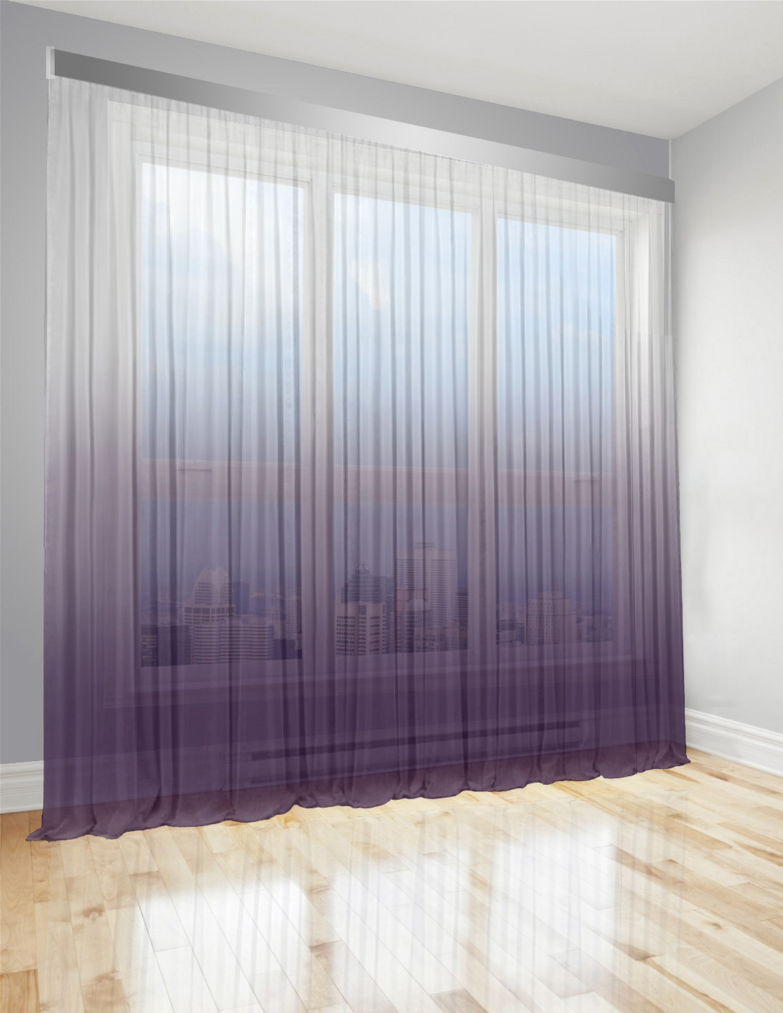 

Тюль Di&Di Градиент Батист прозрачный 300х255 переход от Фиолетового в Белый