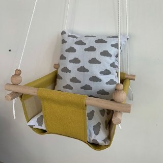 

Детская качеля Infancy Облака на белом, Желтая основа
