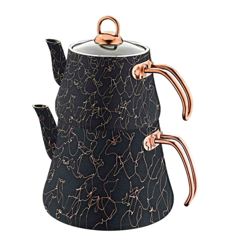 

Чайник турецкий двойной (1,2 / 2,5 л.) OMS 8204-L gold стеклянная крышка