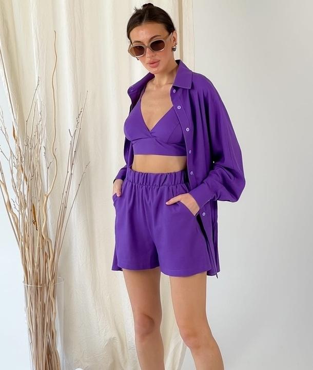 

Костюм тройка G&M k-81928 - Размер цвет сиреневый, Костюм тройка G&M k-81928 46-48 Размер цвет сиреневый