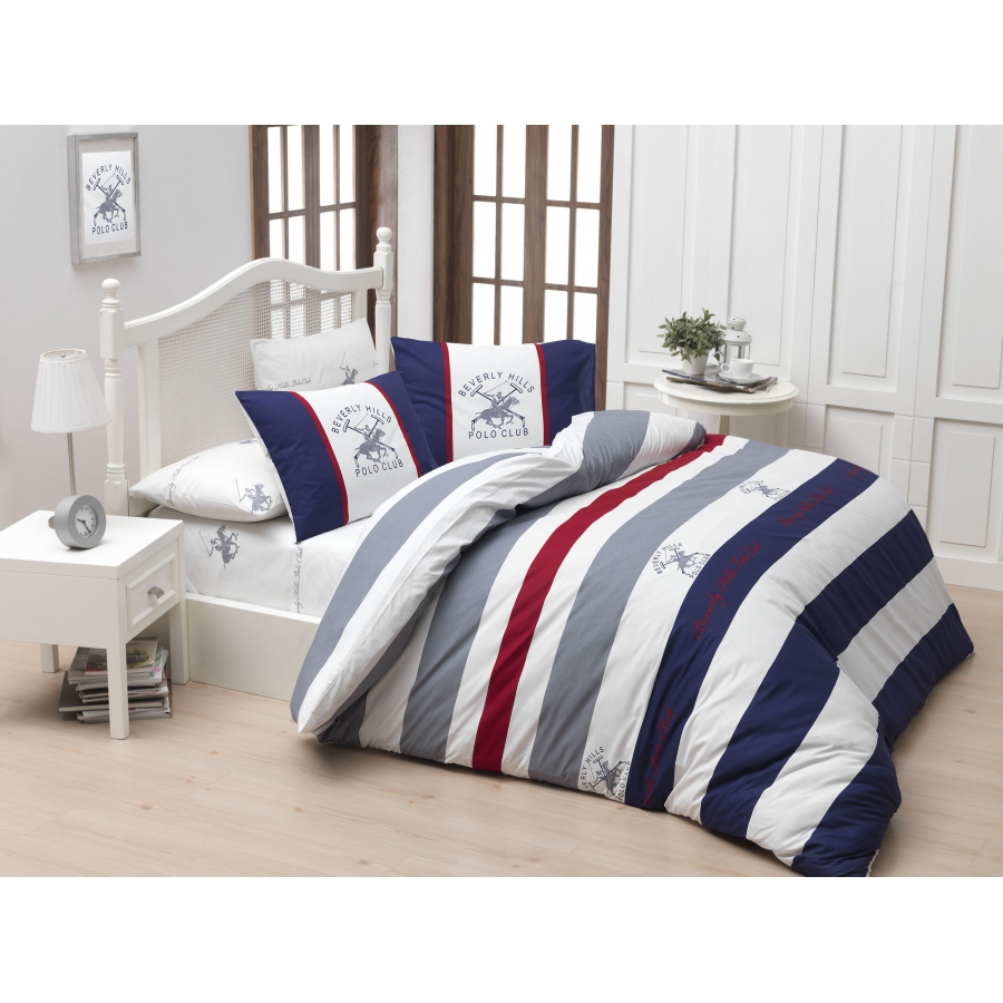 

Постельное белье Beverly Hills Polo Club ранфорс BHPC 001 Dark Blue евро