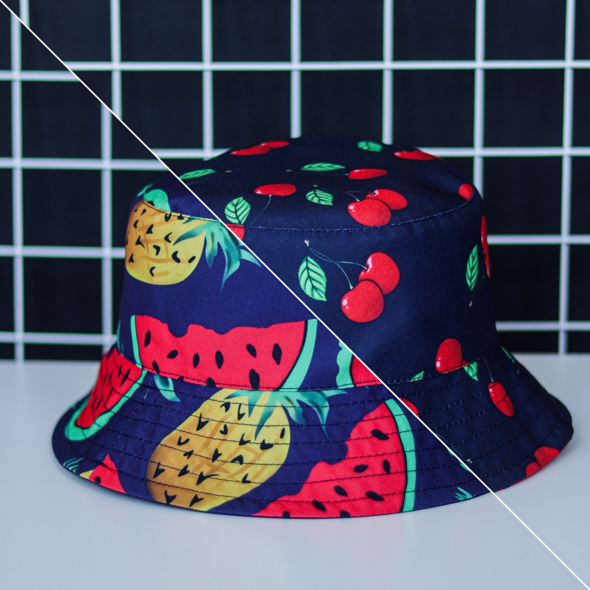 

Панама двухсторонняя унисекс с принтами Watermelon/Cherry