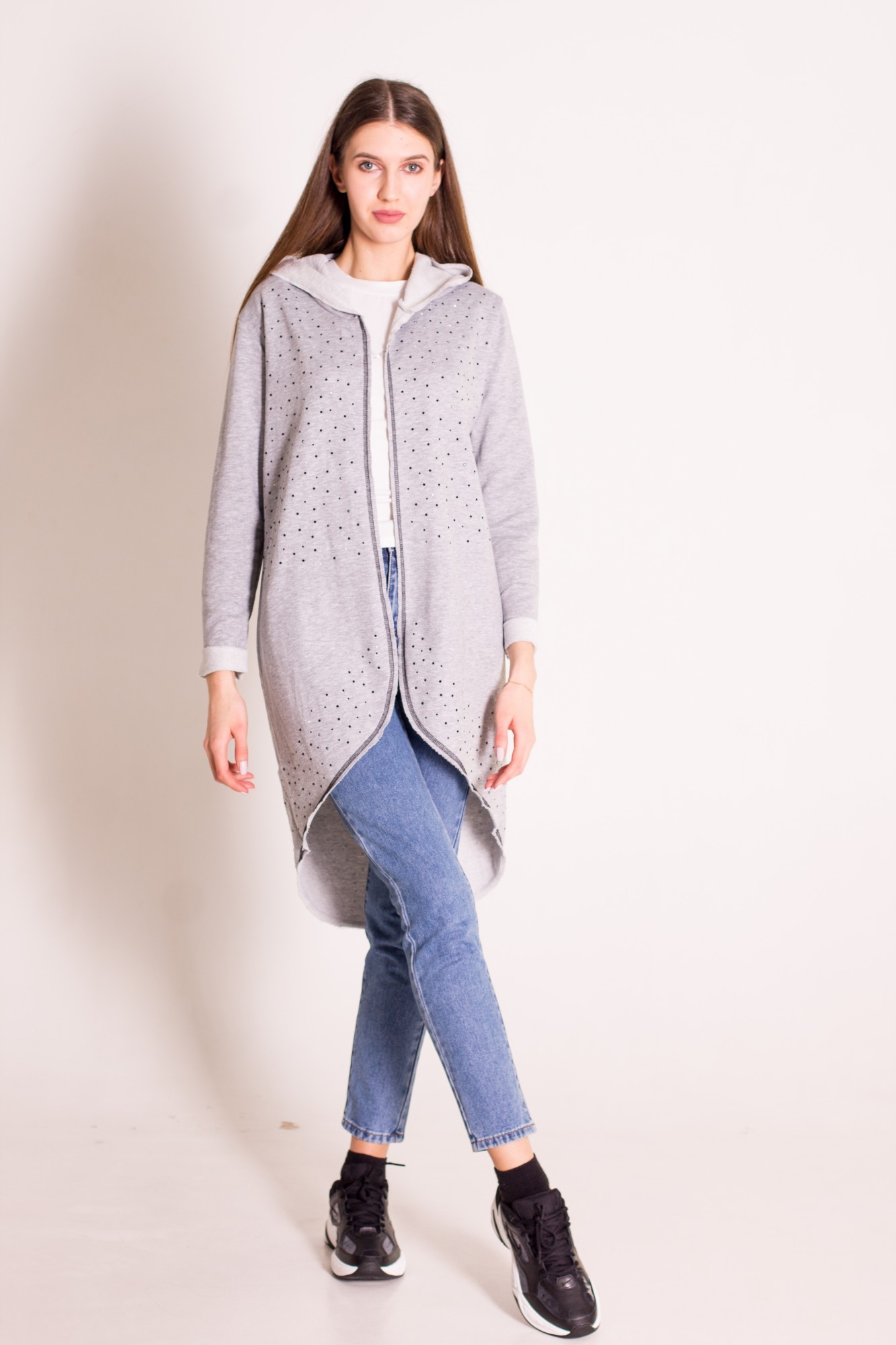 

Кардиган с камнями Caroline 2XL-3XL серый