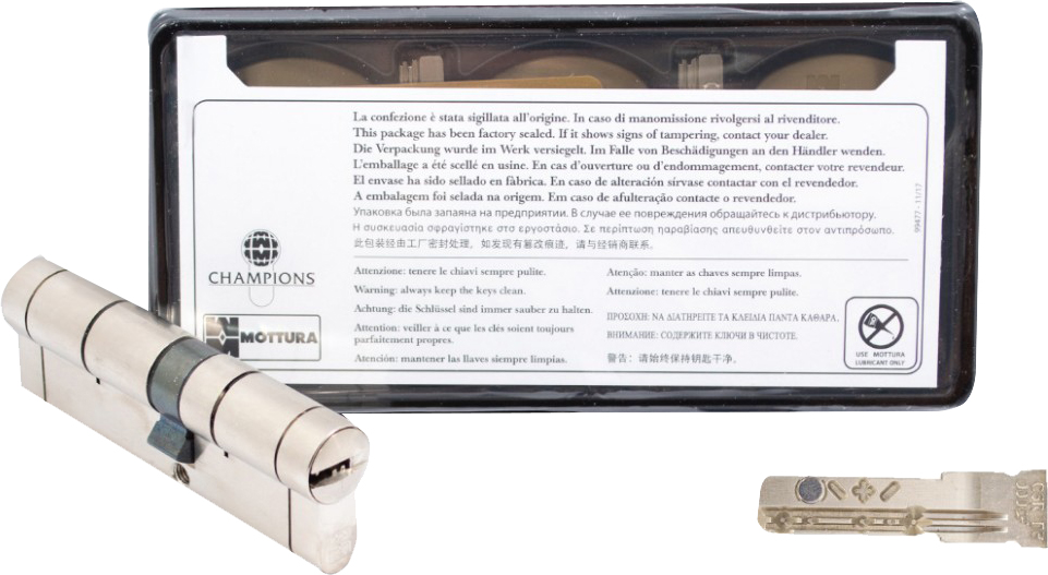 

Цилиндр Mottura 41 х 51 ключ 5 шт Матовый никель