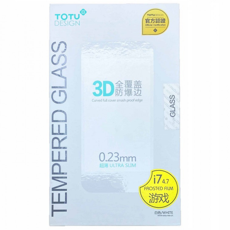 

Защитное стекло TOTUDESIGN 3D 0.23mm 9H iPhone 7 Plus/8 Plus White ( матовое & силиконовые края )