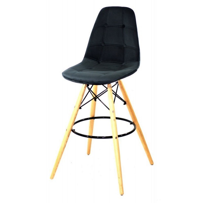 

Стул барный LYMEL ALEX VELVET BAR черный 460x420x670 мм