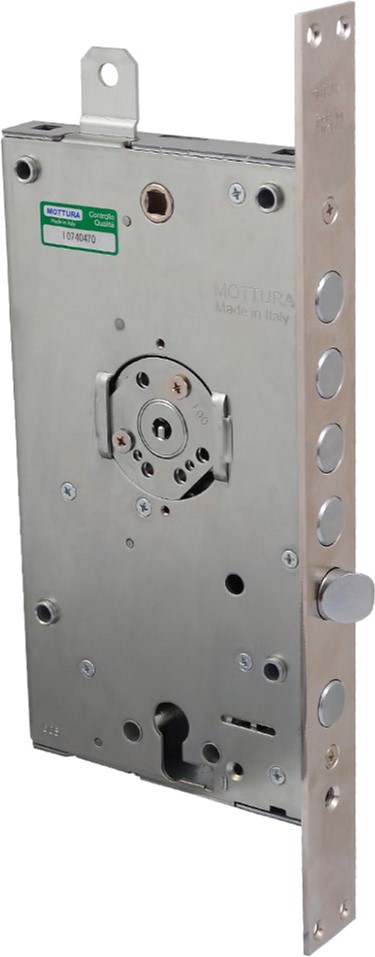 

Замок Mottura 3D787R80005CS 4-риг. с защелкой и вспом замком под евроцилиндр правый складной ключ