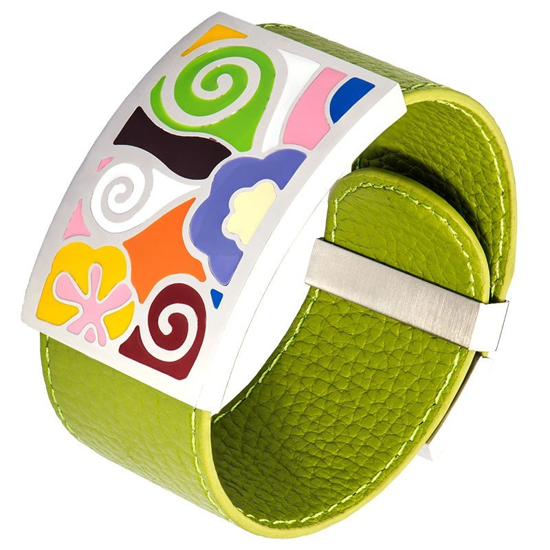 

Steel Story Браслет из медицинской стали 316L и экокожи, БСК-1494