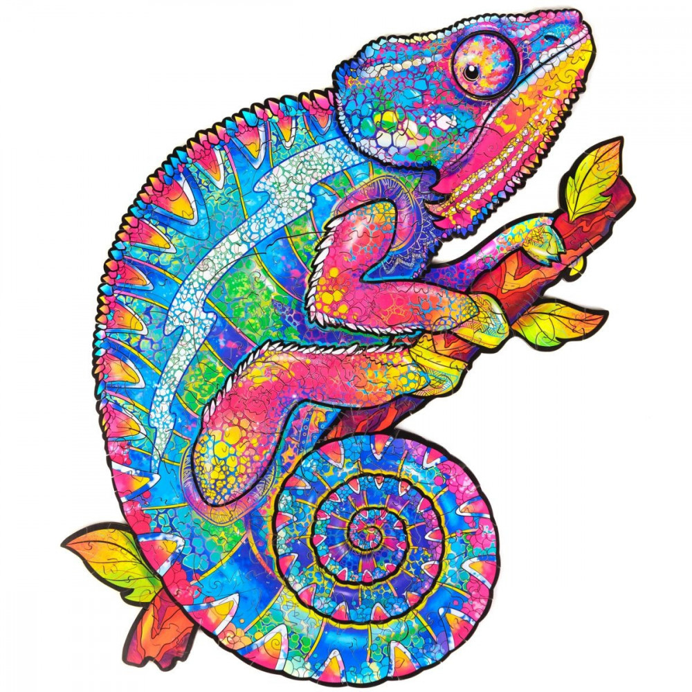 

Пазл деревянный Хамелеон Rainbow chameleon wood puzzle А5 (VS7004345)