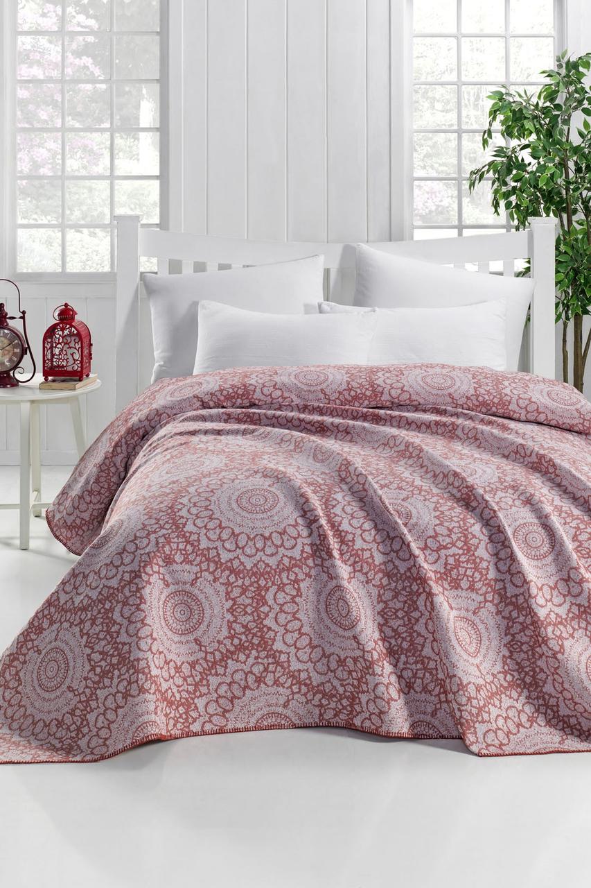 

Покрывало жаккардовое Eponj Home - Mandala kiremit кирпичный 200*230