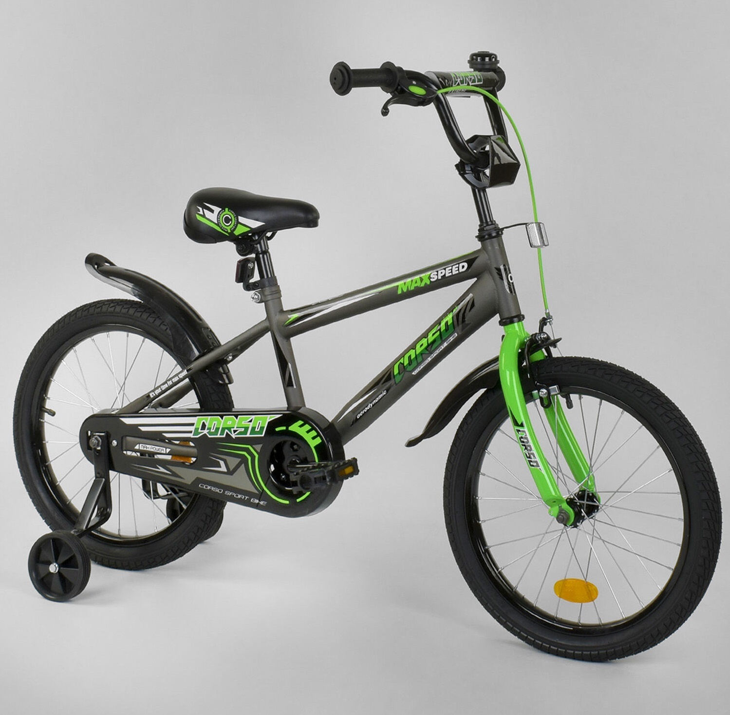 

Велосипед Corso 18" EX-18 N 3305 Dark grey / Green (EX-18 N 3305)