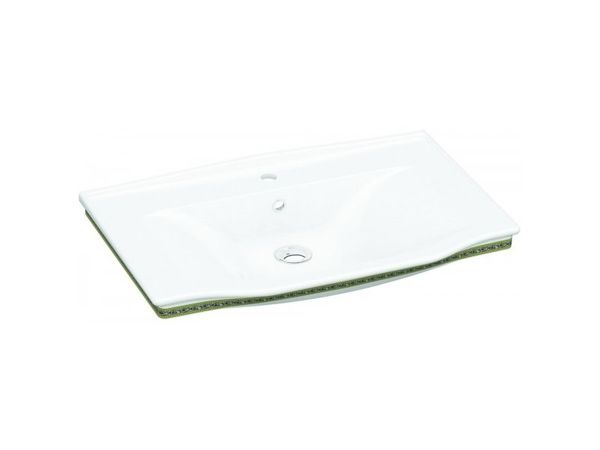 

Раковина IDEVIT Neo Classic накладна, 850x500 мм, h70 мм, колір білий/золото 3301-0805-0088