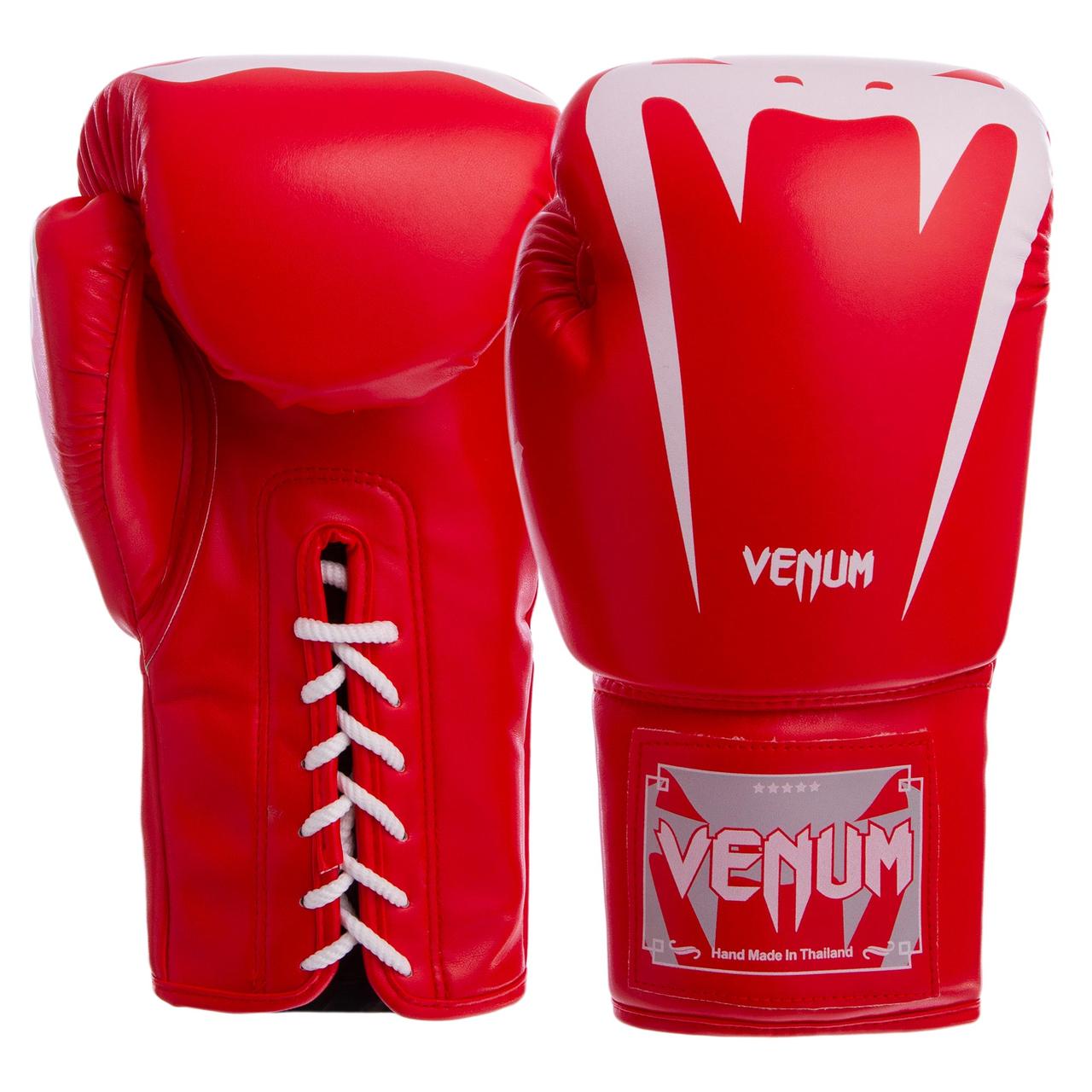 

Перчатки для бокса и единоборств Venum Pro PU 8350 Red-White 10 унций