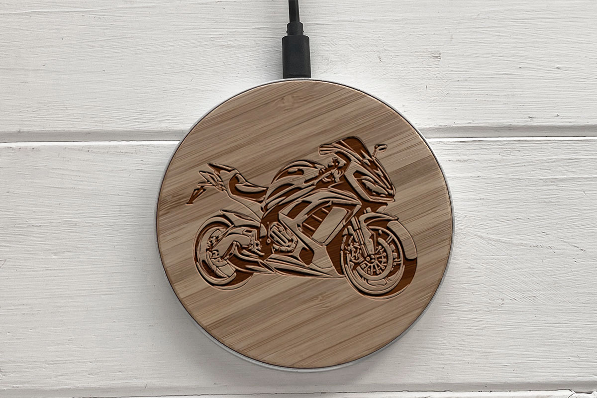 

Быстрая беспроводная деревянная зарядка SkinWood White Fast Charge Bike