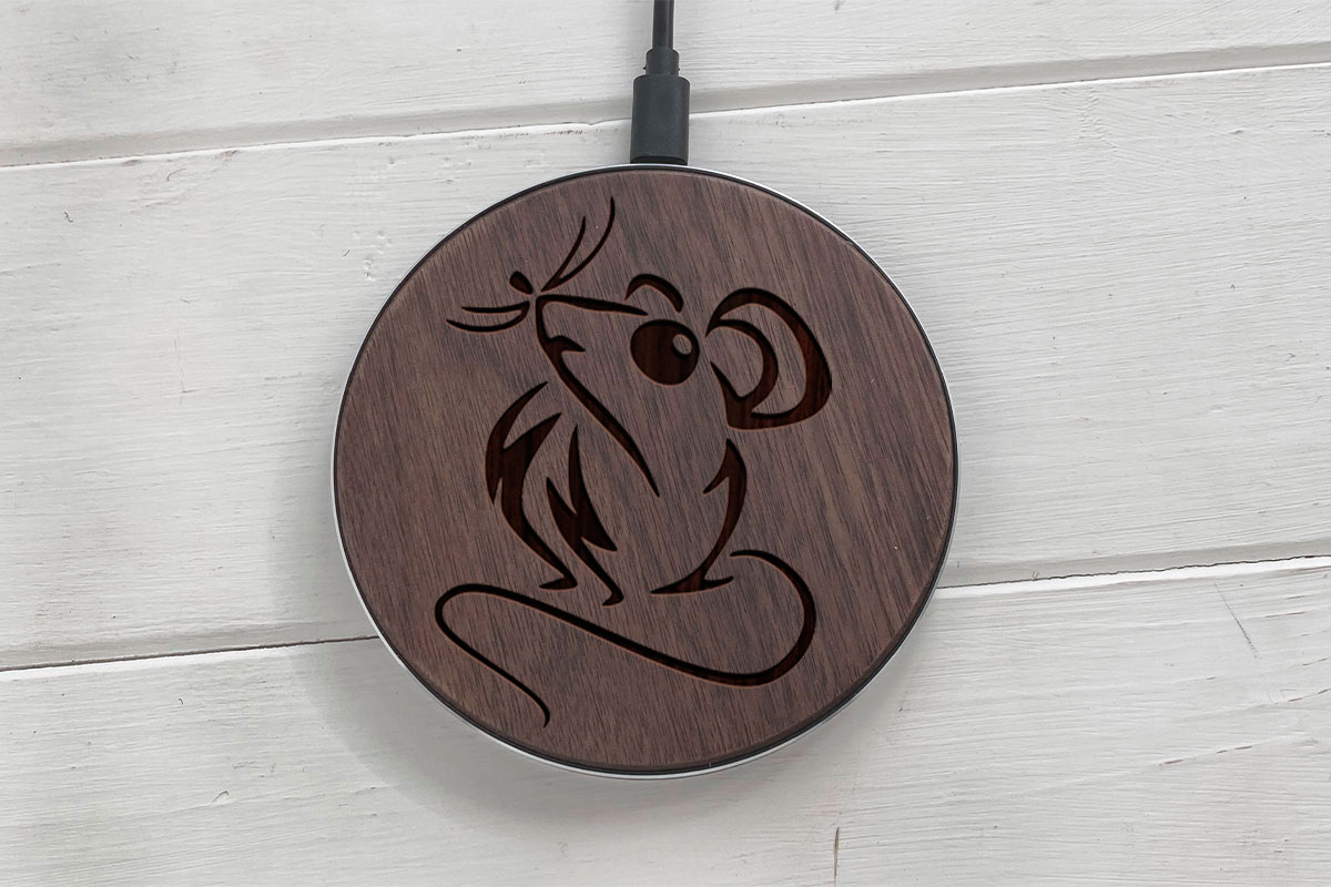 

Быстрая беспроводная деревянная зарядка SkinWood Black Fast Charge mouse