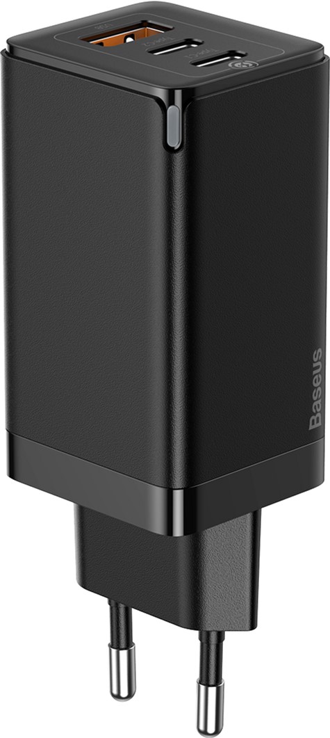 

Зарядное устройство Baseus GaN2 Pro Quick Charger 65W (2 Type-C + 1 USB) (CCGAN2P-B01)