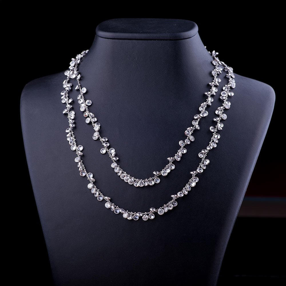 

Серебряное колье с фианитами 18194 Оникс 90