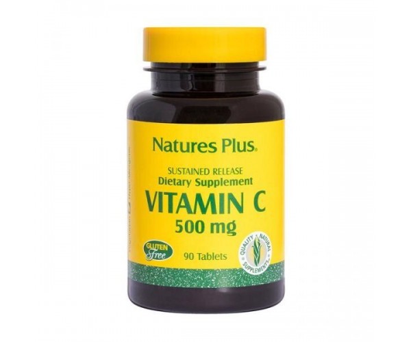 

Вітамін С Vitamin C Sustained Release w/ Rose Hips Natures Plus 500 мг 90 таблеток (NP200)