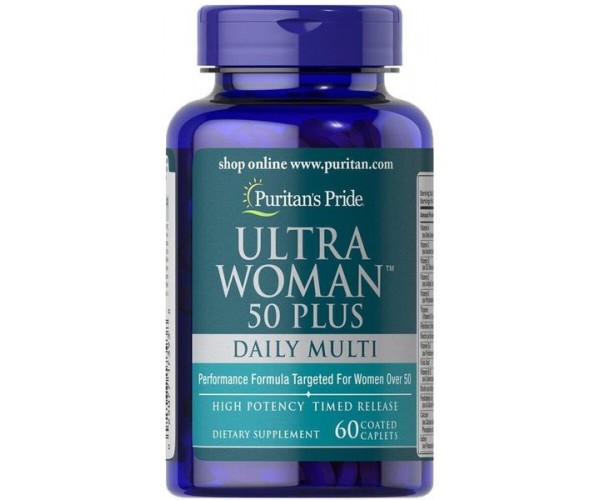 

Вітаміни для жінок 50+ Ultra Woman 50 Plus Puritan's Pride 60 каплет (PP216)